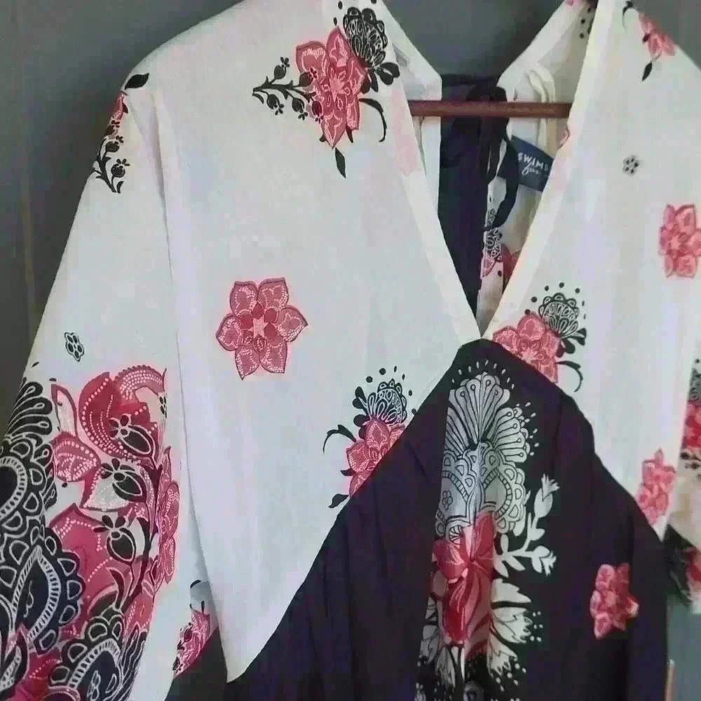 NWT Swimsuits For All Floral Cotton Cover-Up Dress - Picture 5 of 7